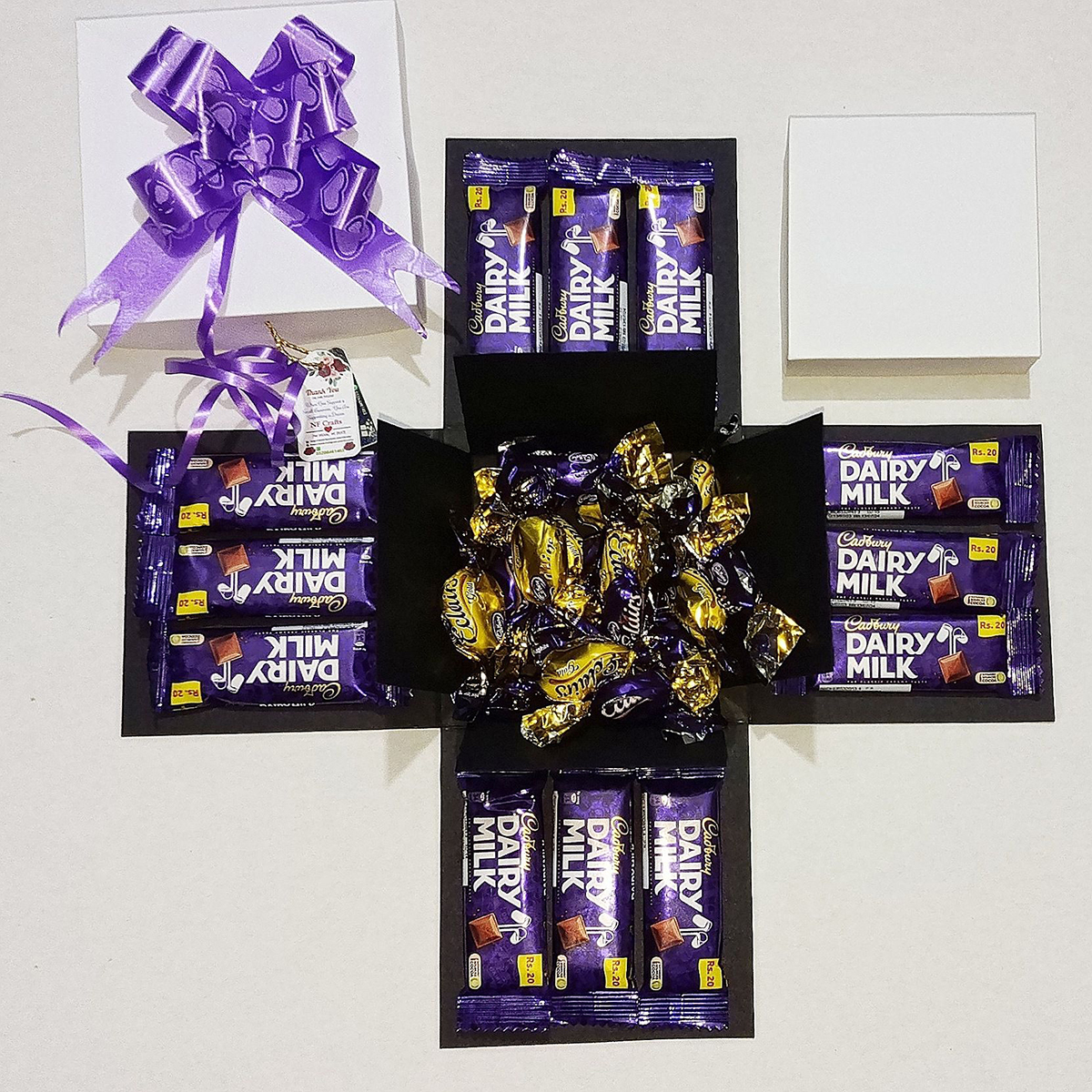 Chocolate Gift Box 12 Pcs Dairy Milk and Eclairs Candy Pack Birthday Anniversary Gift for Loved Ones