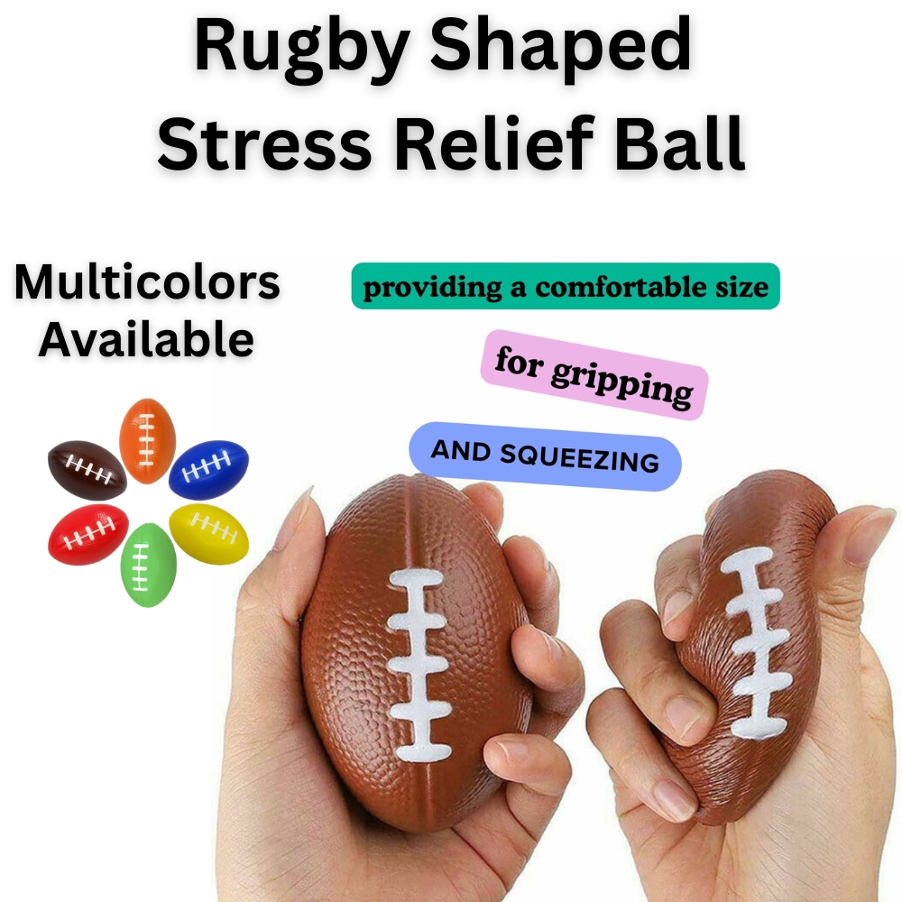 Medicare Physio Ball, 1 to 4 Pcs, Rugby Shaped Stress Relief Ball, Rugby Squishy Stress Relief Ball, Squeeze Ball, Imported Physio Ball, Hand Strengthening exercise, Hand Rehabilitation Exercise, Mini Football Sports Stress Ball, Made in Taiwan