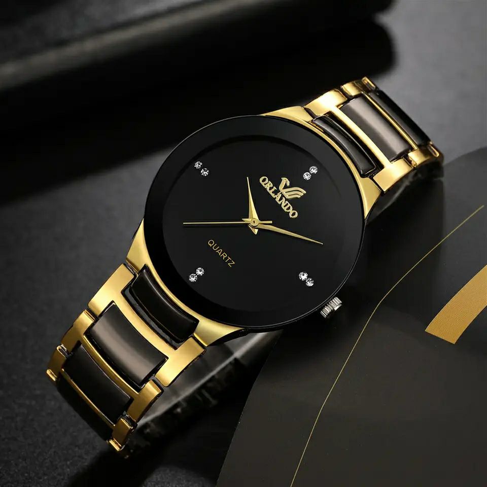 Golden Color Wrist Analog Watch For Men