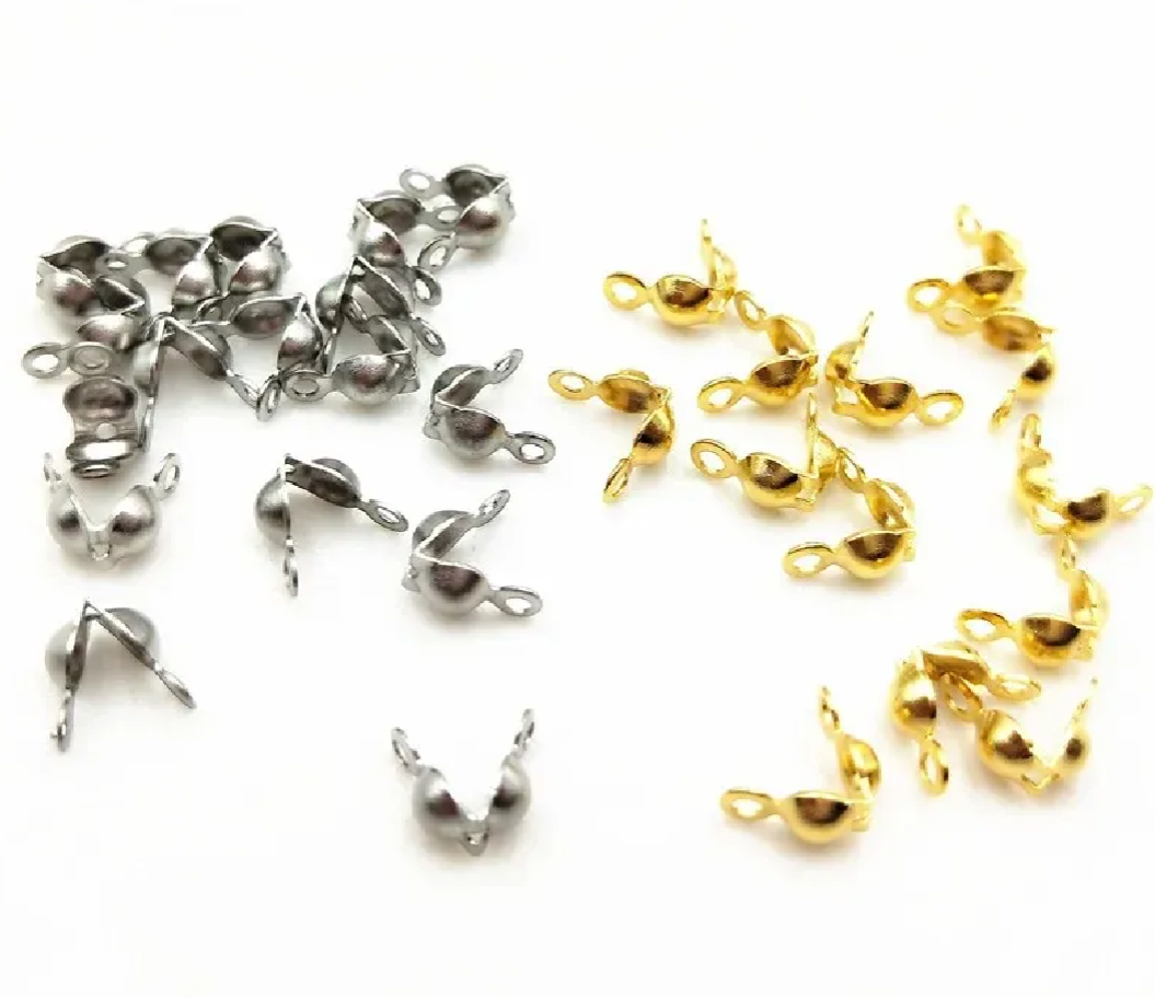 Crimp End Beads Cord Ends Gold Silver Jewelry Making Findings DIY Necklace Bracelet Accessories Deebaj by Maria