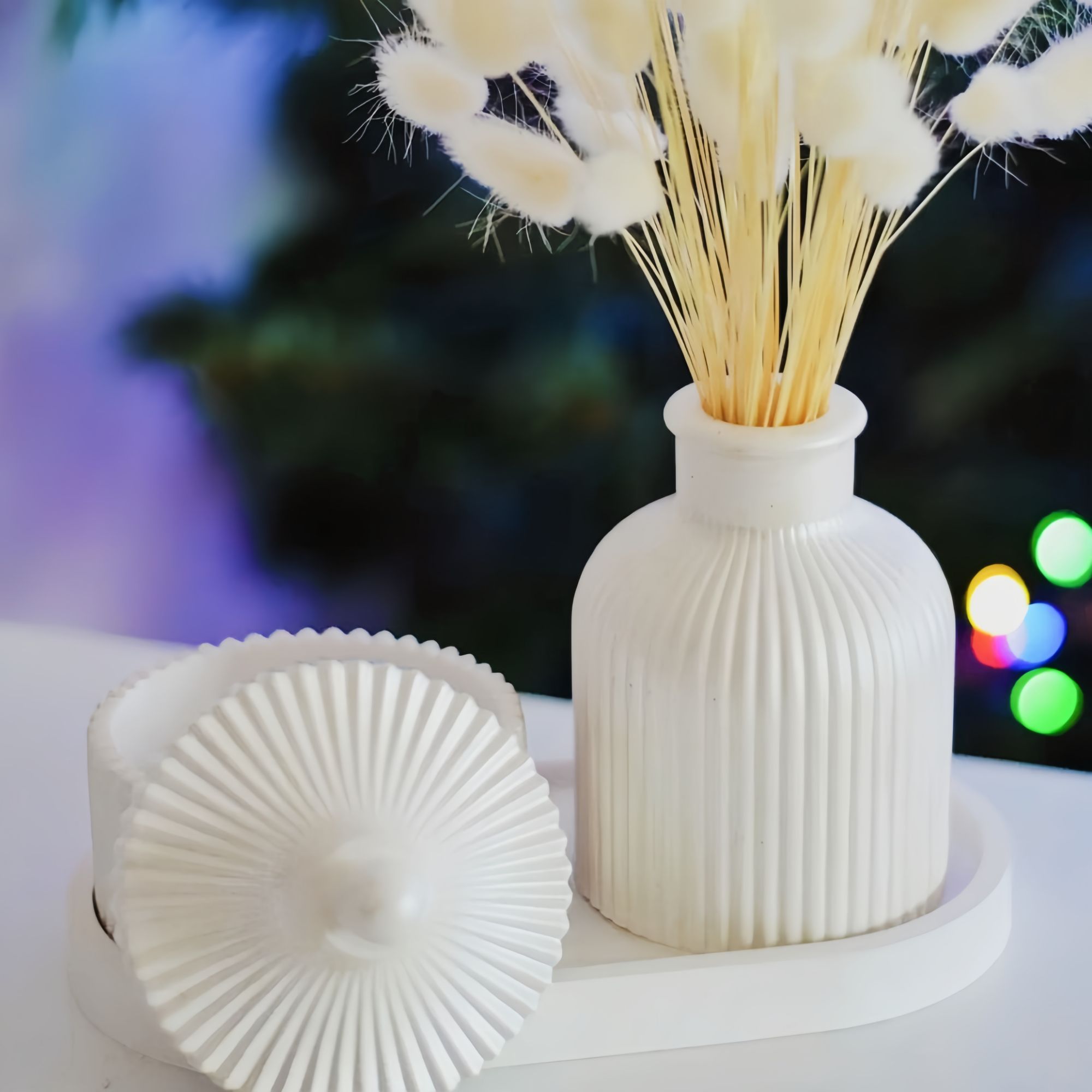 Handmade Jesmonite Home Decor Set 3 Piece Tray Box Vase Modern Decorative Items