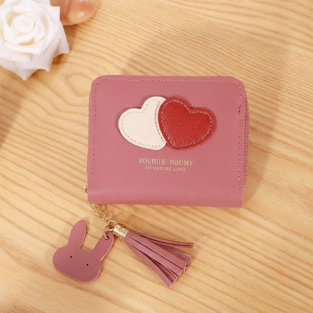Forever Young Mini Double Heart Wallet For Ladies