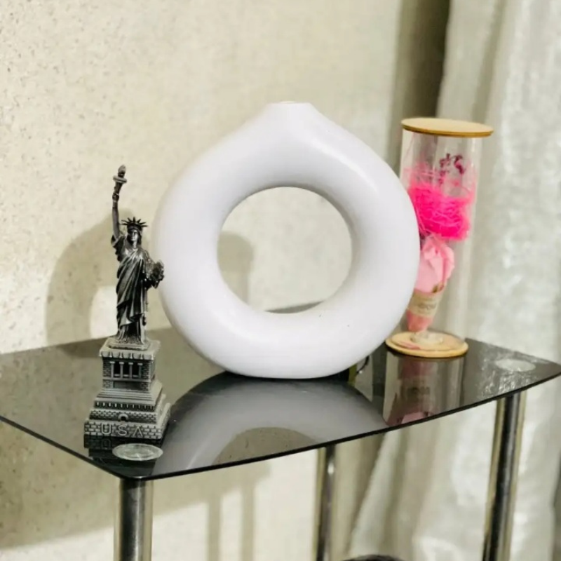Donut Vase for Home Decor Minimalist Ceramic Living Room Decoration