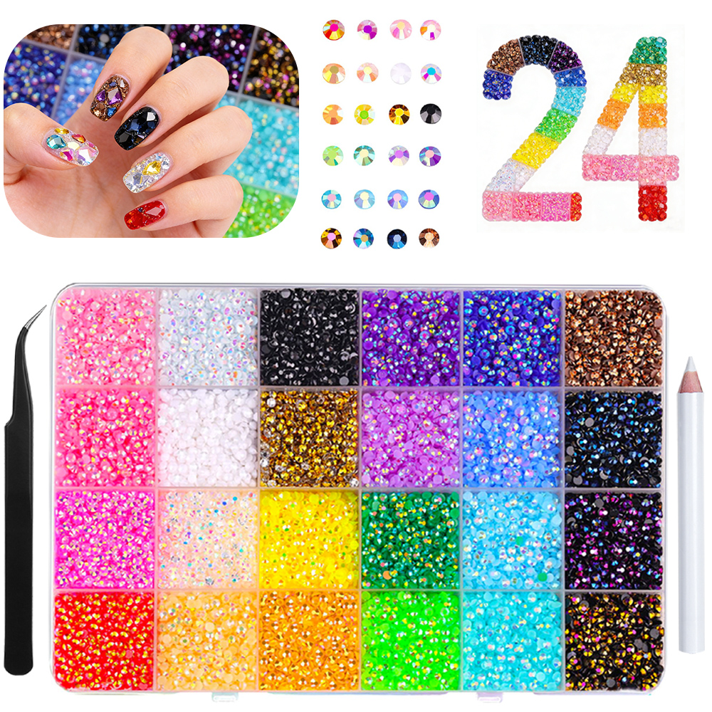 12000Pcs Resin Jelly Rhinestones Multicolor 3mm Flatback Gems for Crafting, Book Crafts, Clothing, Shoes, Fabric Decor, Nail Art