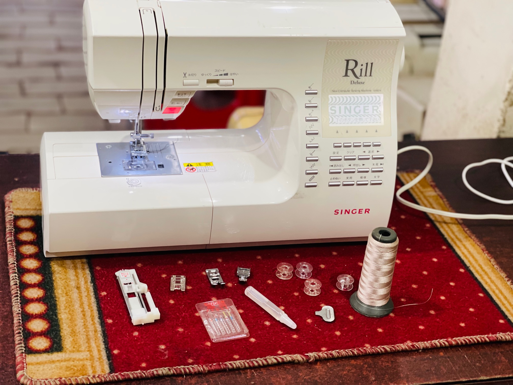 管理710☆SINGER Rill Deluxe 1050DX Ⅱ シンガー ミシン 通電確認済 