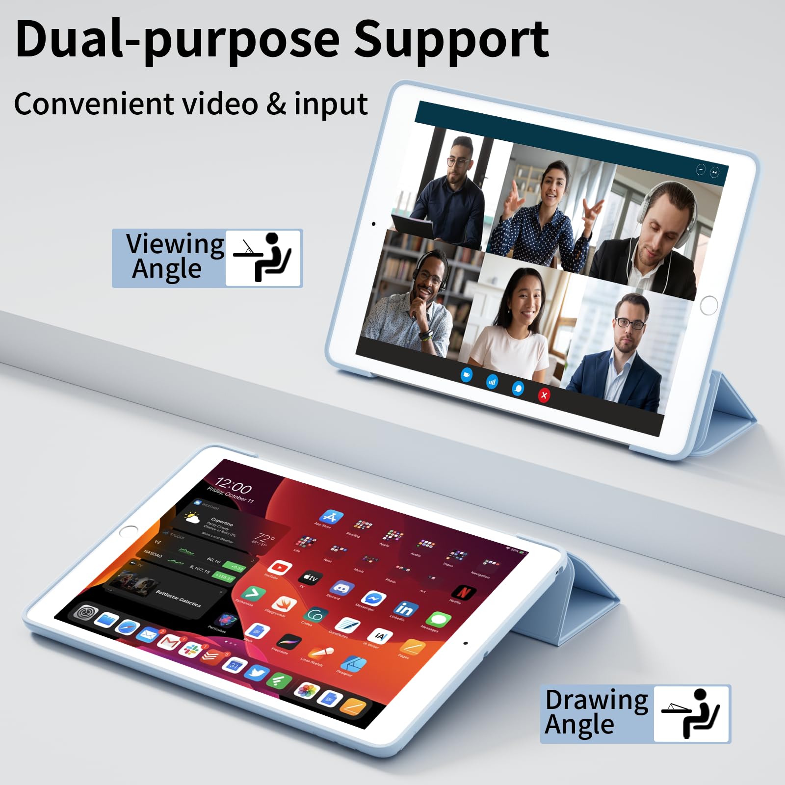 Tablet Case for  iPad 9th/8th/7th Generation 10.2-Inch (2021/2020/2019 Release),Magnetic Flip Smart Cover Auto Wake Sleep