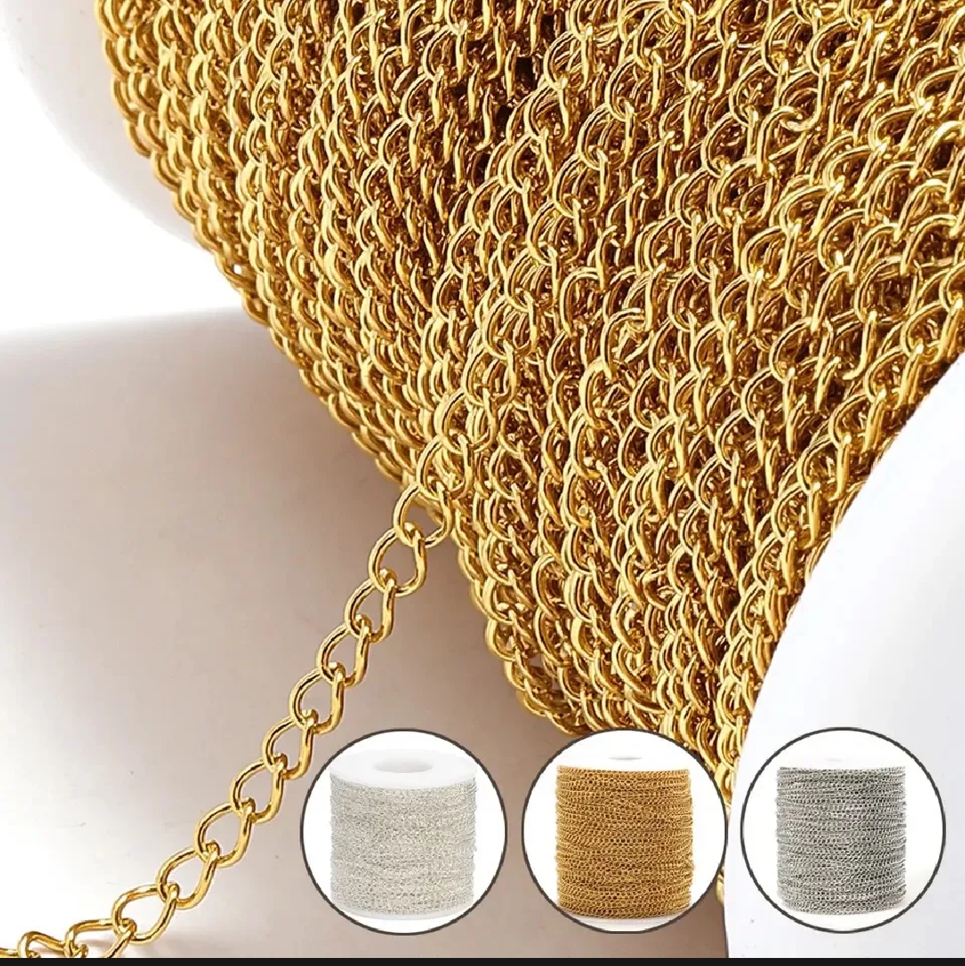 stainless steel extension chain 2mm gold necklace chain for bracelets diy chain accessories jewellery making crafts gold and silver for jewelry bracelets making
