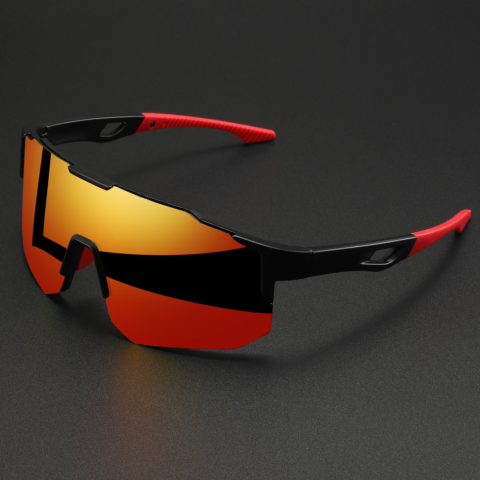 Vibrant Oversized Wraparound Sports Sunglasses UV400 - One-Piece Lens, Unisex for Running, Cycling, Fishing & Daily Use