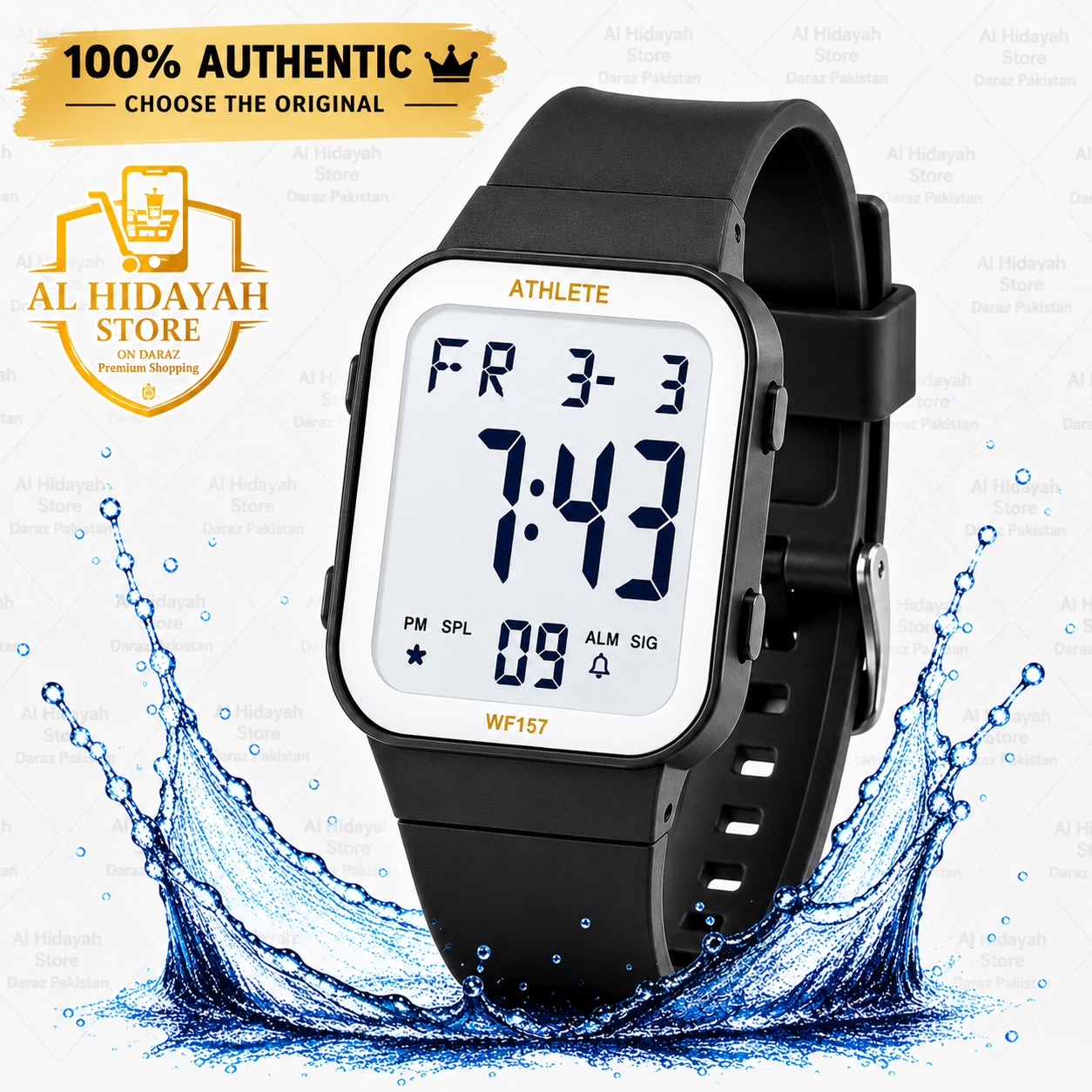 Original ATHLETE & LASIKA LED Digital Sport Watch for Men & Women  Waterproof Unisex Sports Watch  Student Digital Watch  Stopwatch & Alarm Clock  Square Shape Wrist Watch for Boys, Girls, Kids & Teen Age Students  Premium Watch + Box
