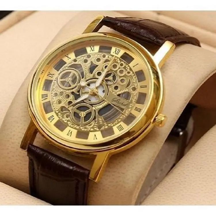 Watches for men Transparent dial with skeleton design gives you the most fashionable point of view. See Through Skeleton Watch makes you look more durable. High quality leather band gives you a new classic definition
