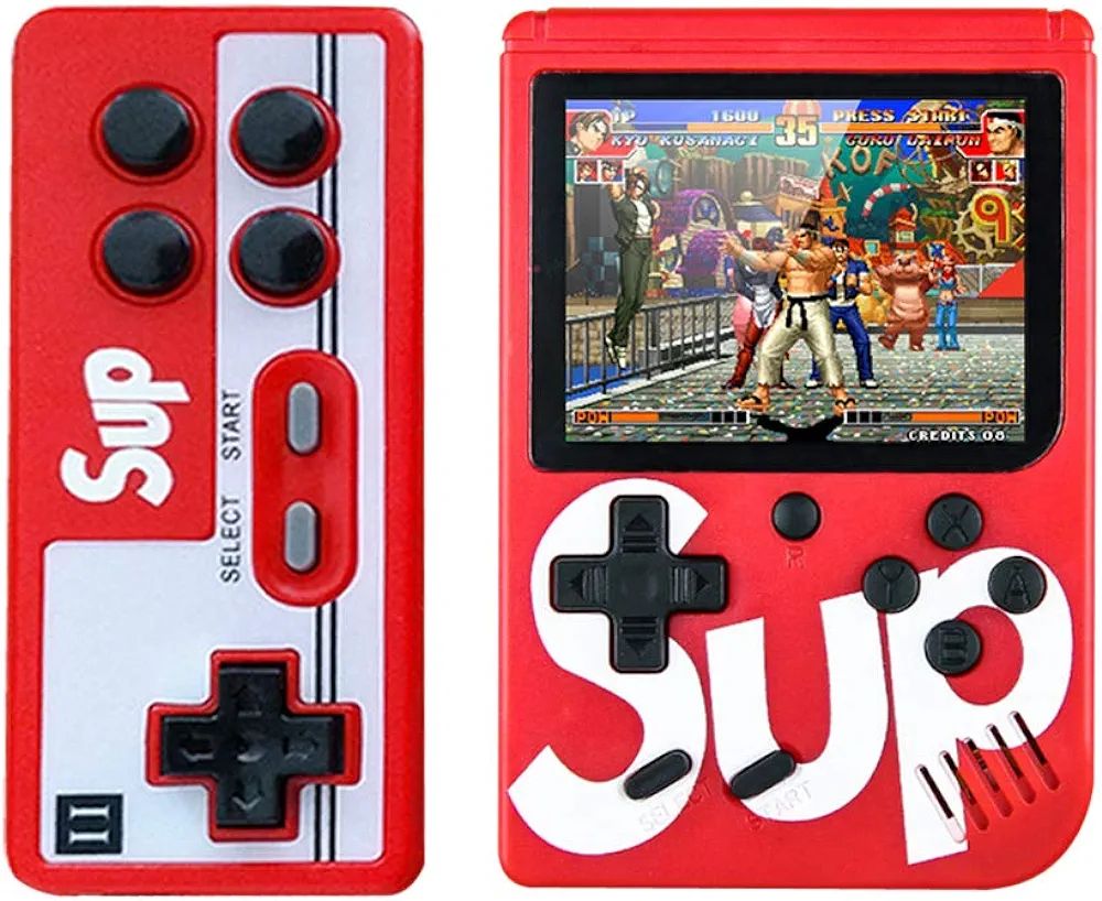Sup Double Game Box 400 in 1 Retro Gaming Console Classic USB Charging Birthday Gift for Kids (Red)