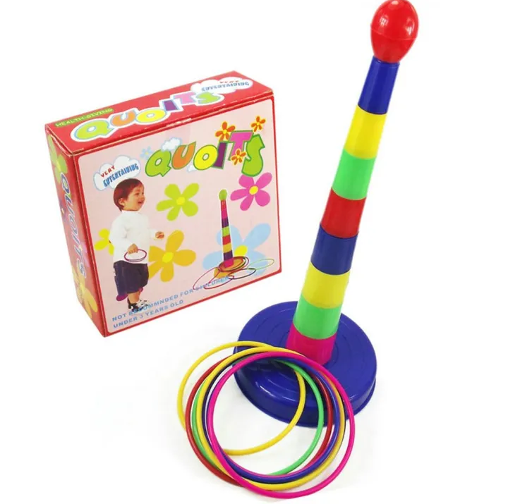 Ring Tower Quoits Ring Tower, Ring Toss Game  - Multicolor -