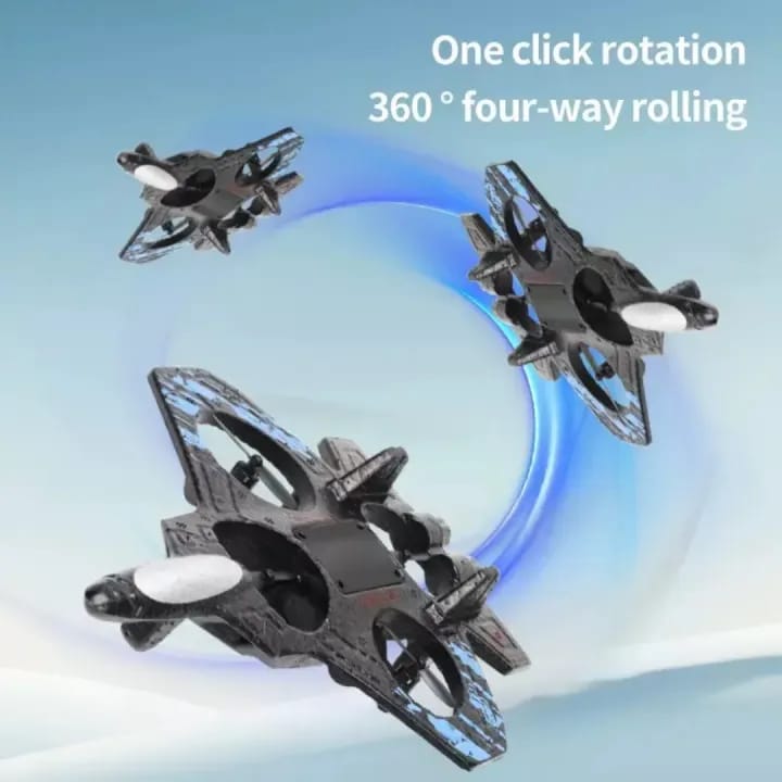 Remote Control Fighter Jet Airplane for Kids – 2.4G RC Foam Stunt Plane with LED Light | Flying Toy Drone