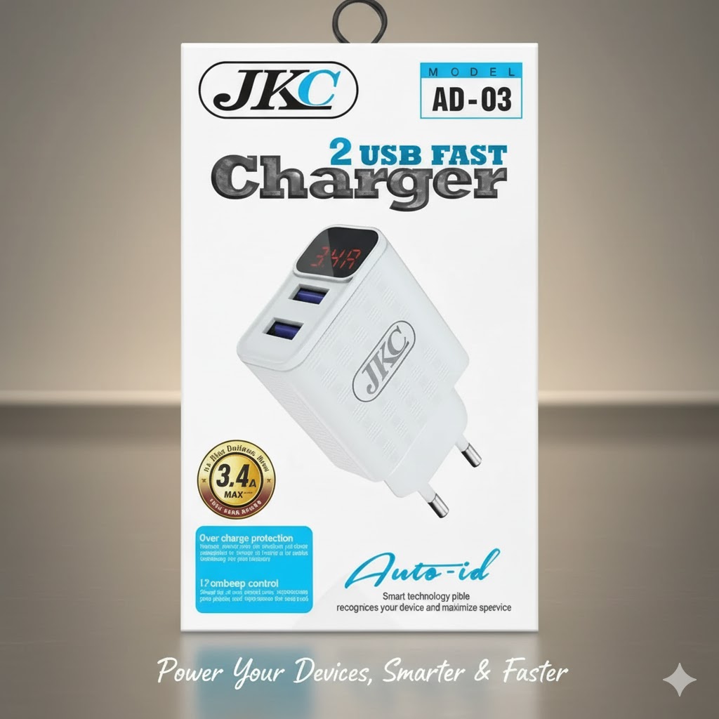 Fast Charging 3.4A Dual USB Wall Charger | High-Speed Universal Two-Port Adapter for Android Mobile Devices