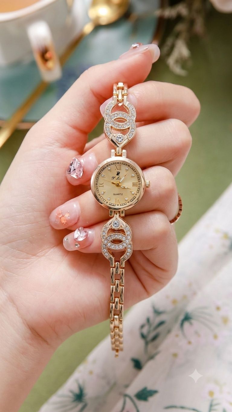 Watch for Girls and Watch for Women Luxury Diamond Ladies Watch | Fancy Crystal Rhinestone Quartz Bracelet Watches | Elegant Party Wear Chain Wristwatch | Fashion Jewelry Bling Timepiece Gift for Her | Rose Gold, Silver, Black and black dial watch