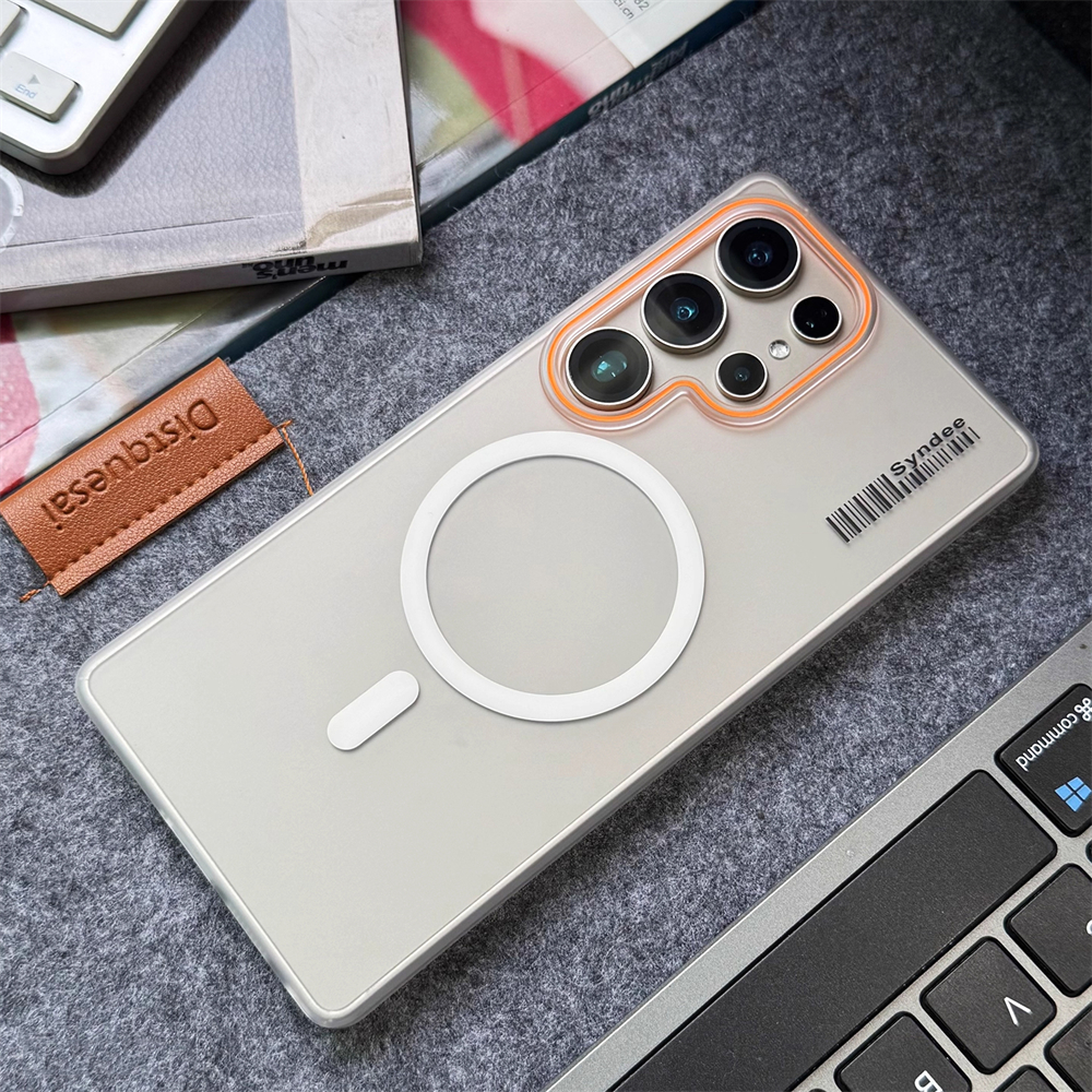 Matte Translucent Ultra Thin Barcode Pattern Shell For  S26 Ultra S25 S24 S23 S22 Plus Wireless Charge Protect Hard Cover