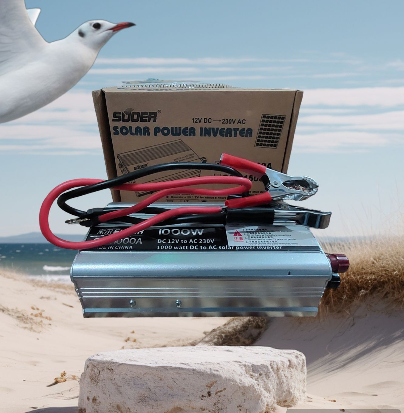 Suoer Orignal 1000W Inverter DC 12V to AC 230V Solar Power Inverter