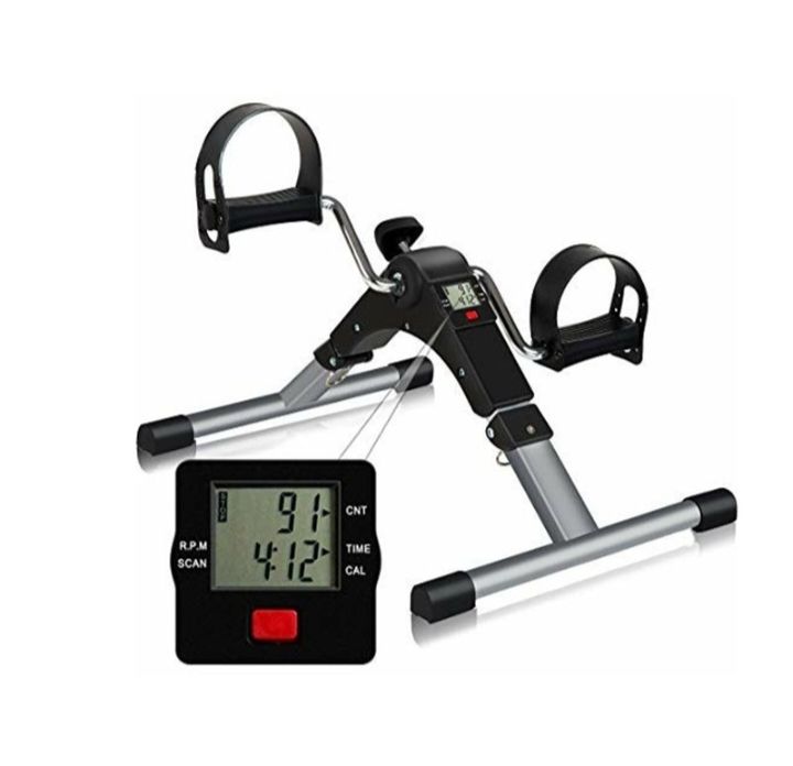 FONEstop - Home Gym Equipment - Mini Exercise Bike Pedal Exerciser with Digital Monitor Under Desk Fitness Cycle for Arms & Legs Rehab - Perfect For Home Exercise Gym Accessories