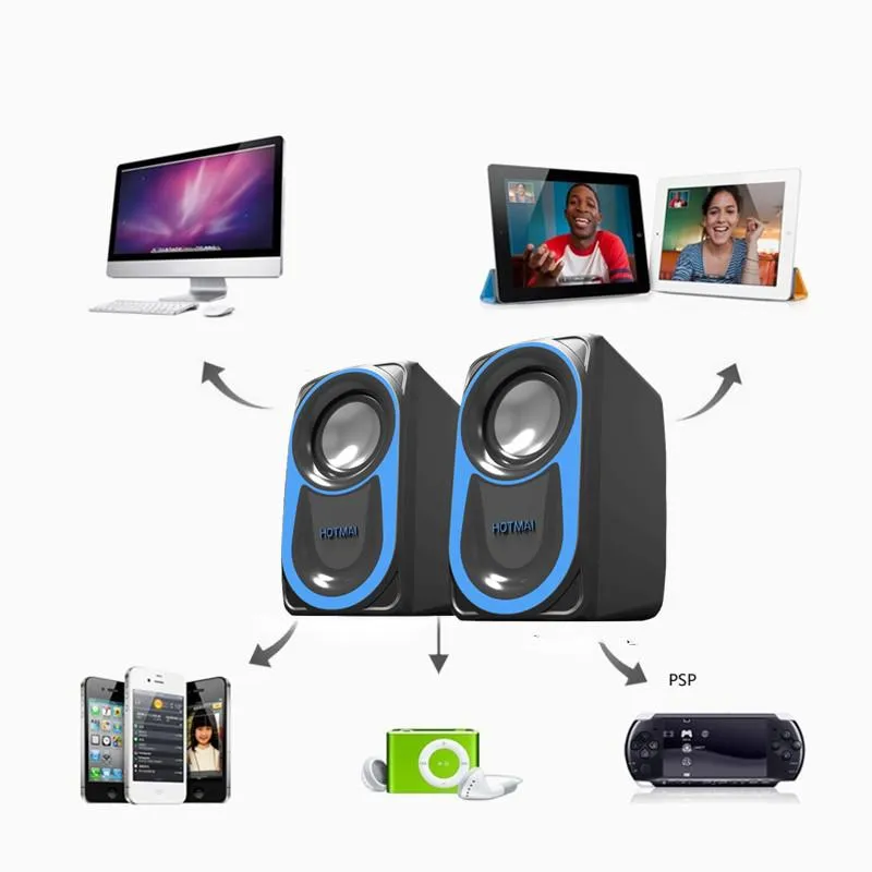 HOTMAI HN-86 Multimedia Speaker 2.0 Inch High Sound Quality For Laptop / Pc / Led / Lcd Set of 2 Pair