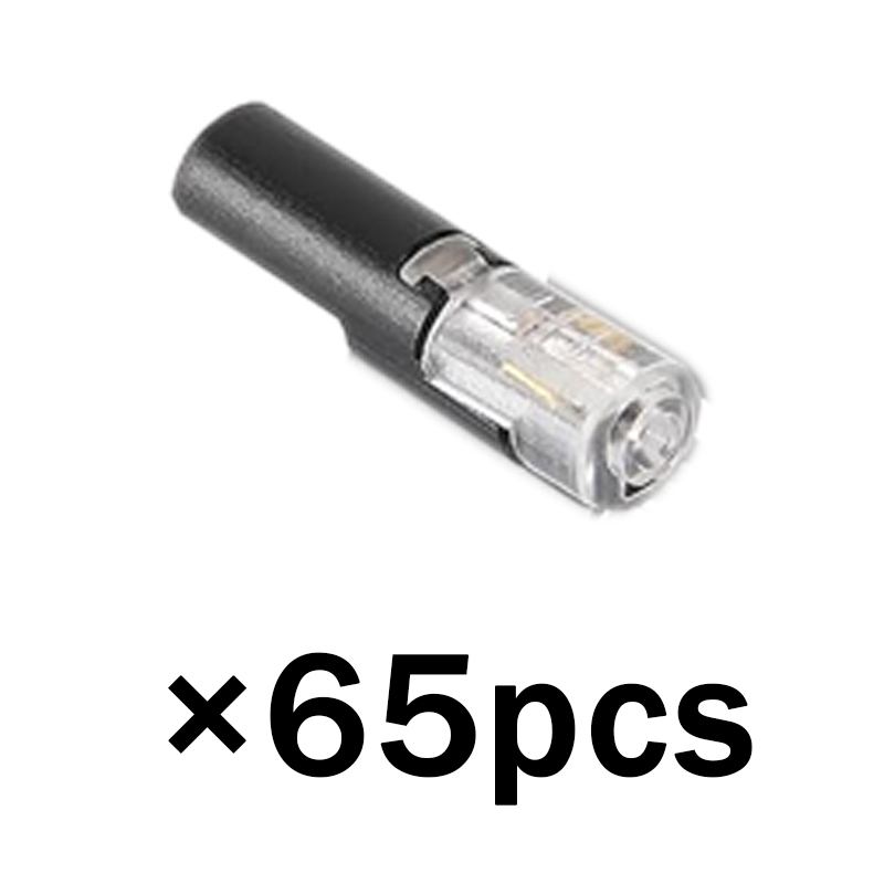 20/30/50/65Pcs 1-Way Quick Connection Cable Connector - No Soldering, Single Wire, with Locking Plug-In Type, Black and Trans