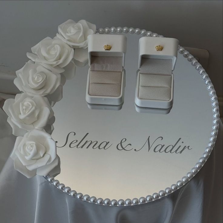 Customized Nikkah Tray | Engagement Ring Tray | Handmade Wedding Gift Tray | Personalized Ring Holder | Premium Wedding Props | Decorative Nikkah Ceremony Tray | Customized Engagement Accessories | Luxury Gift Presentation Box