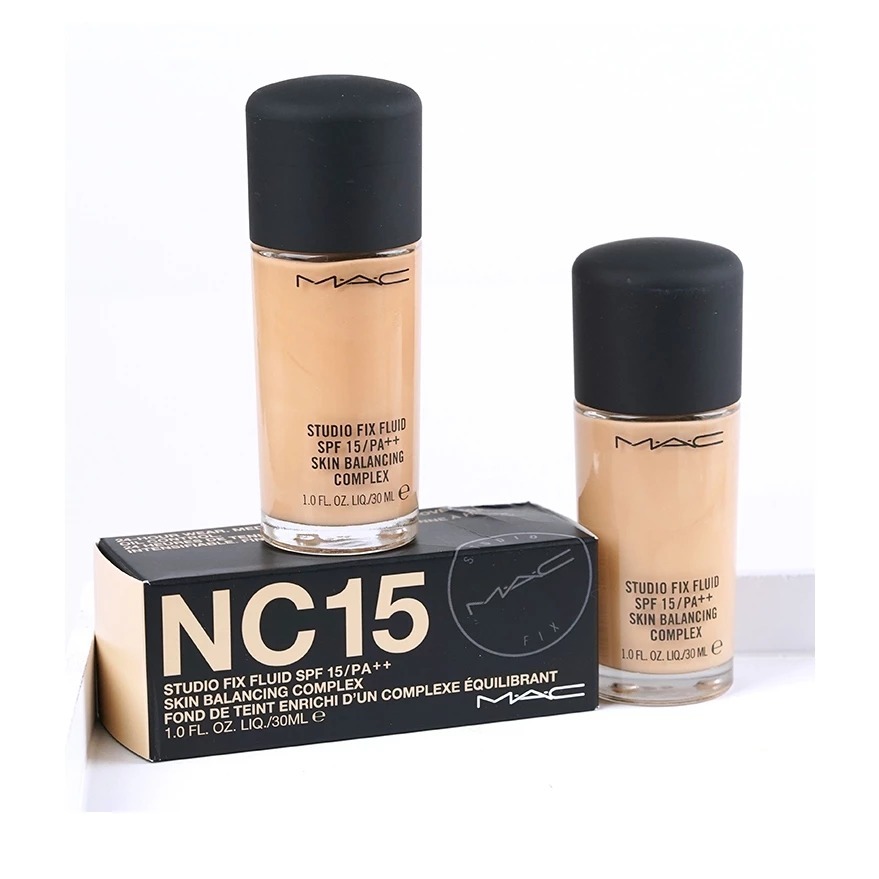 Mac Foundation Studio Fix Fluid SPF 15/PA++ Skin Balancing Complex Longwear Soft Matte Foundation 30ml NC 15