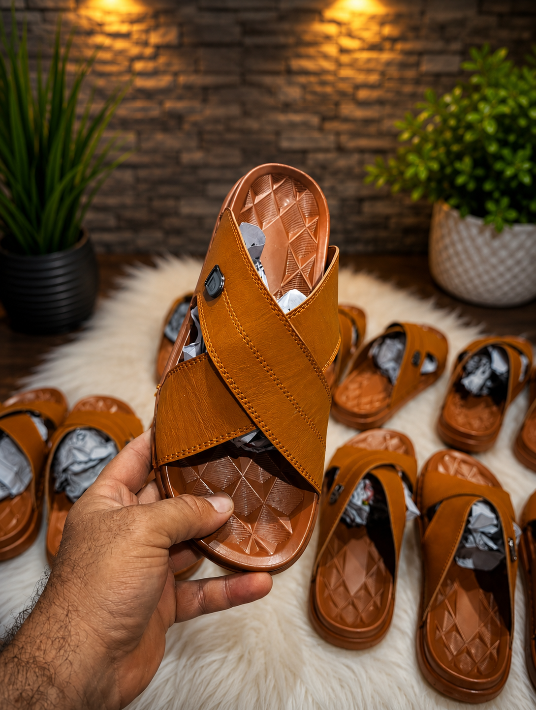 zezoo Classic Comfort Leather Sandals" Hand made PU Sole  for party and office& Camelo Sandal Best quality