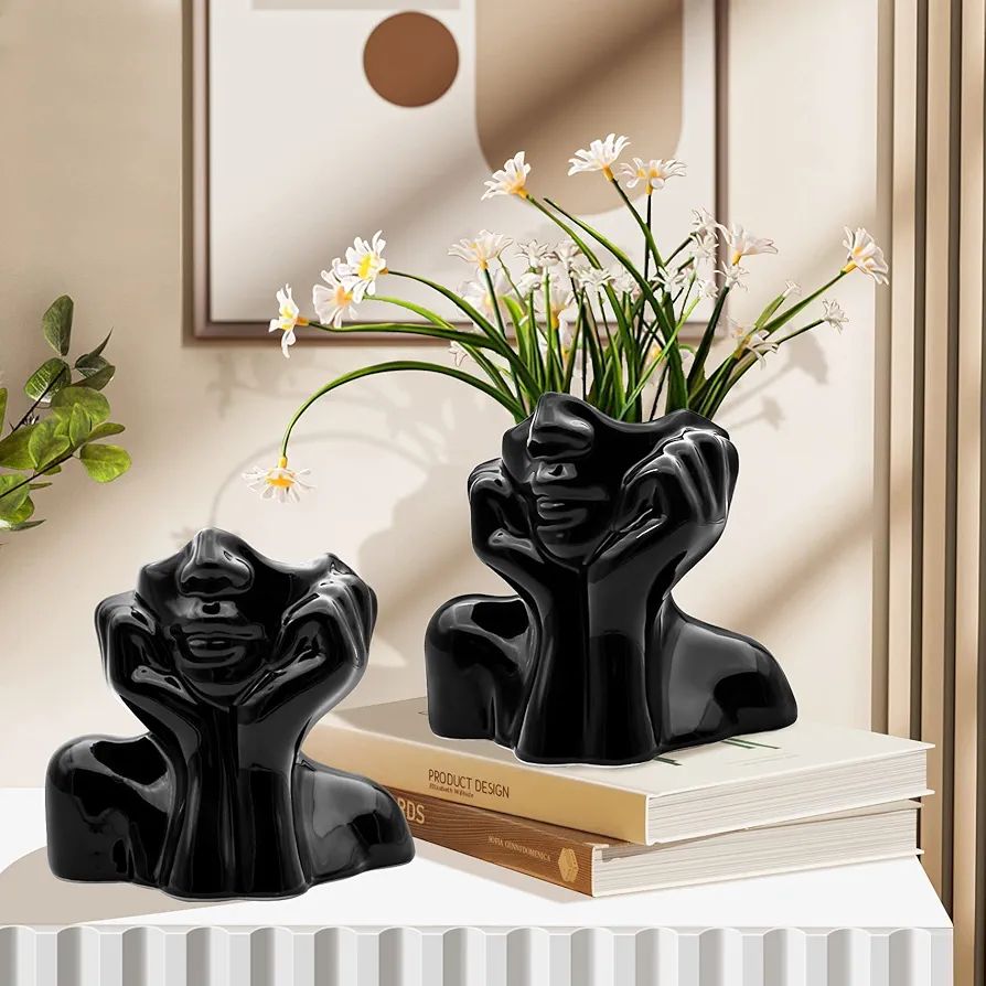 Small Face Sculpture Vase Modern Home Decor