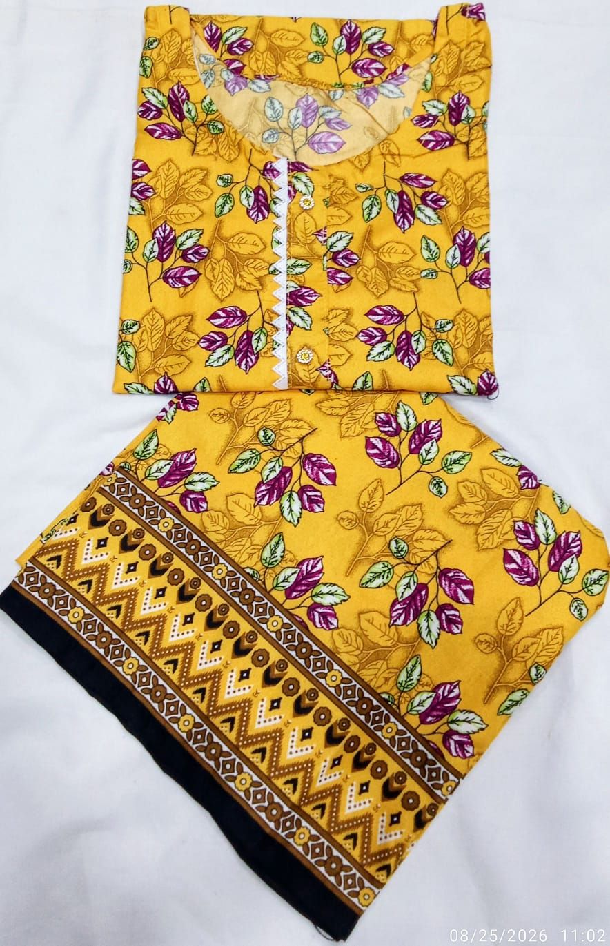 Cotton 2 piece suit new latest design fabric soft Lawn cotton random colour