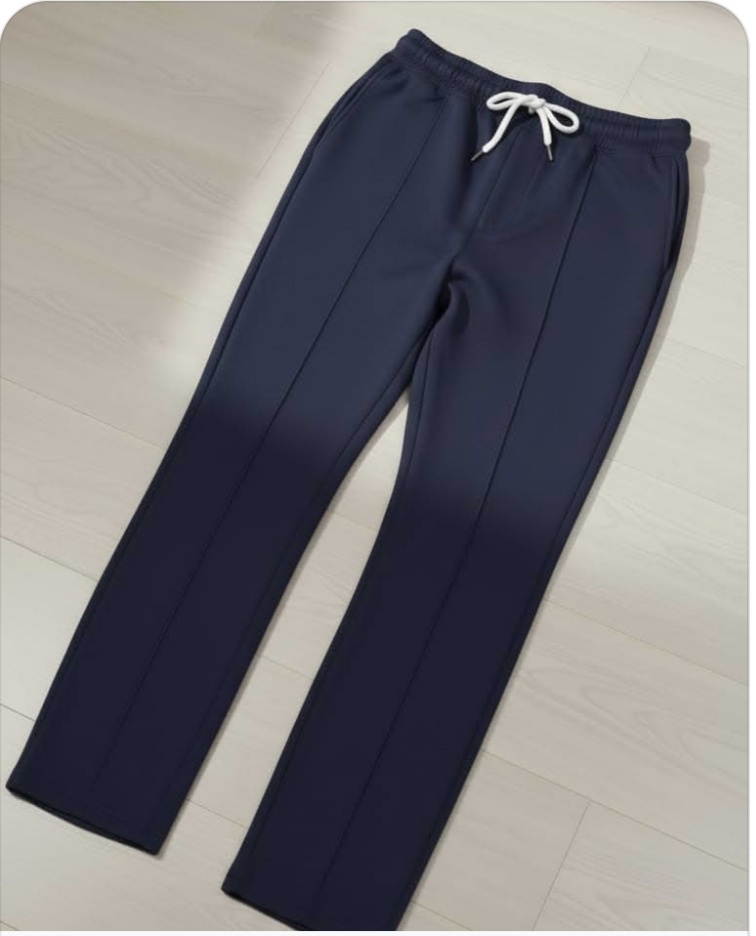 White Trouser with front pintex stitched line and bone zip pockets