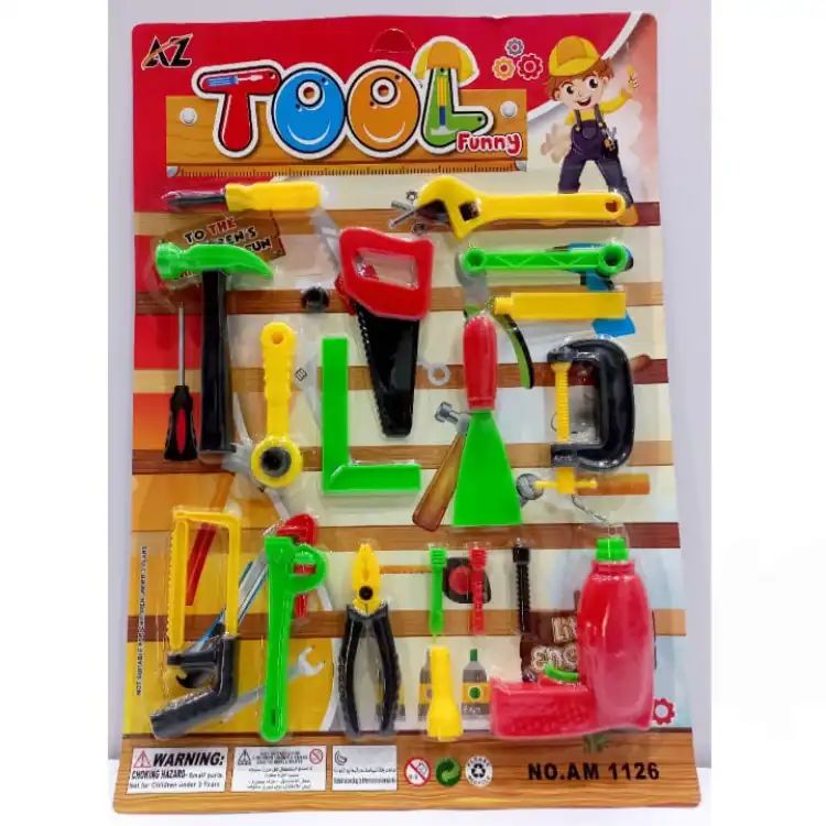 GAZA TOY 19 pcs super toy tool kit set toys for kids printed playset,printed tool box construction tool role play