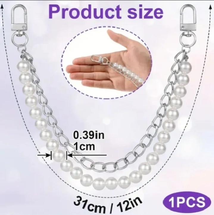 Pearl Chain Straps For Handbags - Fashion Accessories For Handbags Handles - Metal Chain Jewellery Accessories