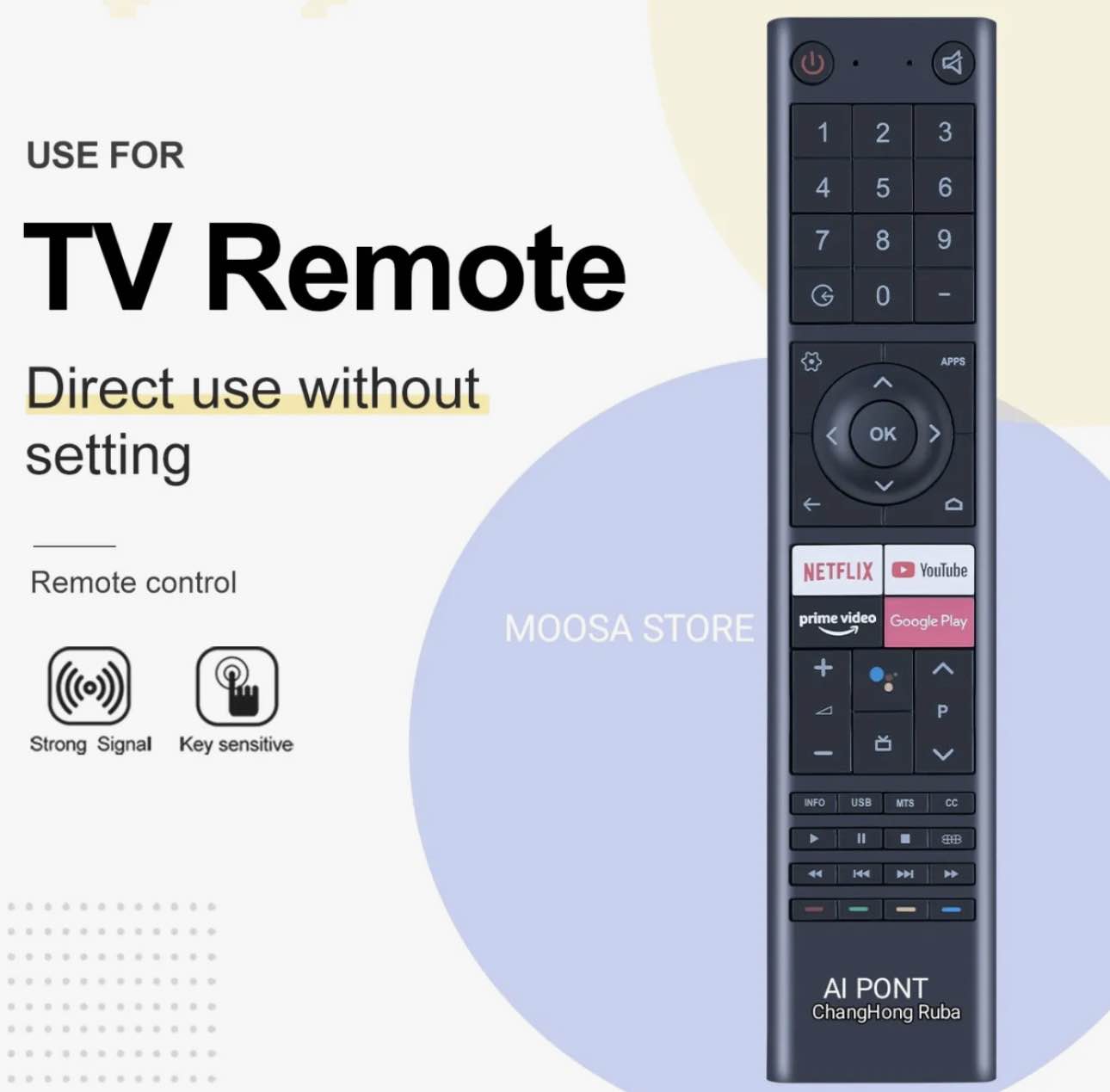 Chiq (Changhong Ruba) Original Quality Remote Without Voice Recognition