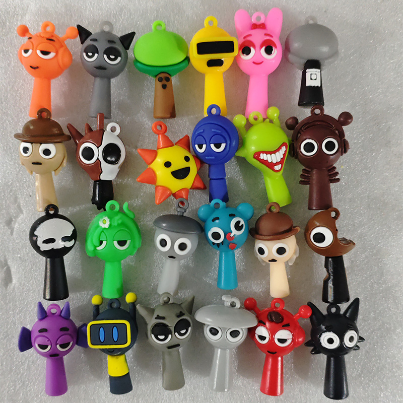 Sprunki 24pcs Set Mini Action Figure Toy Cartoon Movie Character Model Doll Figurines Collectible Kids Birthday Holiday 