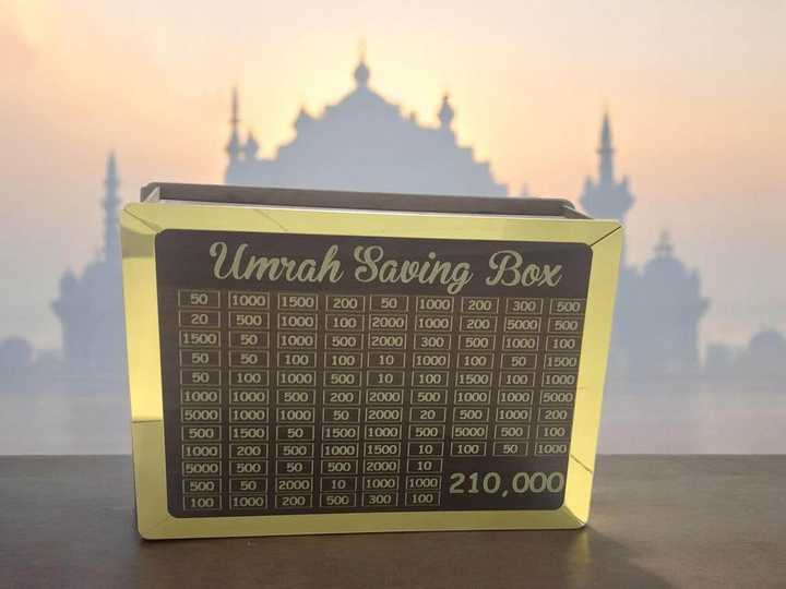Umrah Saving Box 280 Days | Wooden Money Saving Box for Hajj & Umrah | Daily Savings Tracker | Islamic Gift Money Bank | Non Assemble
