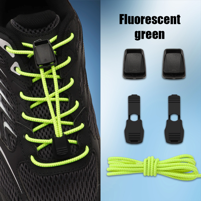 Elastic No Tie Shoelaces with Lock Buckle Stretch Quick Lace System for Sneakers Running Sports Shoes Adults Kids
