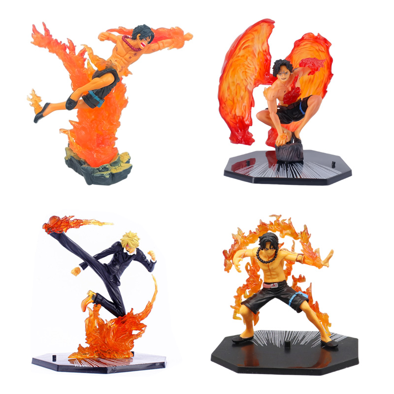 New One Piece Anime Figure Fire Fist Luffy Ace Sanji Battle Model Dolls sabo Action Figurine Zoro Ghost Collection Toys