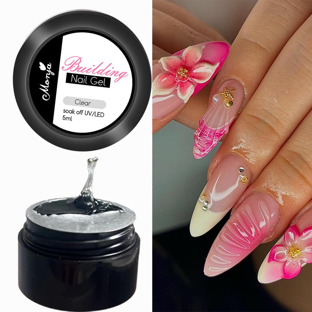 5g Clear Non Stick Hand Extension Gel Nail Polish for 3D Shaping/Craving Nail Art Solid Milky Jelly Hard Gel for DIY Nail Design