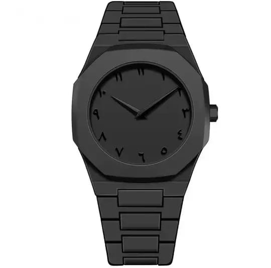 Aura watch 2025 New Arabic Aura Watch Black Modern Creative Design Waterproof Stainless Steel Chain Quartz Movement