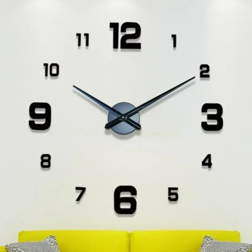 24 Inch 3D Wooden Wall Clock DIY Design Quartz Wall Watch for Home Decoration, Living Room, Office and Gift