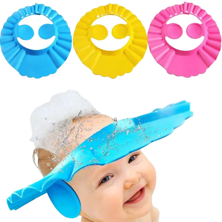 Baby EVA Soft Kids Shampoo Bath Shower Cap Hat Adjustable Kids Shower Cap Baby