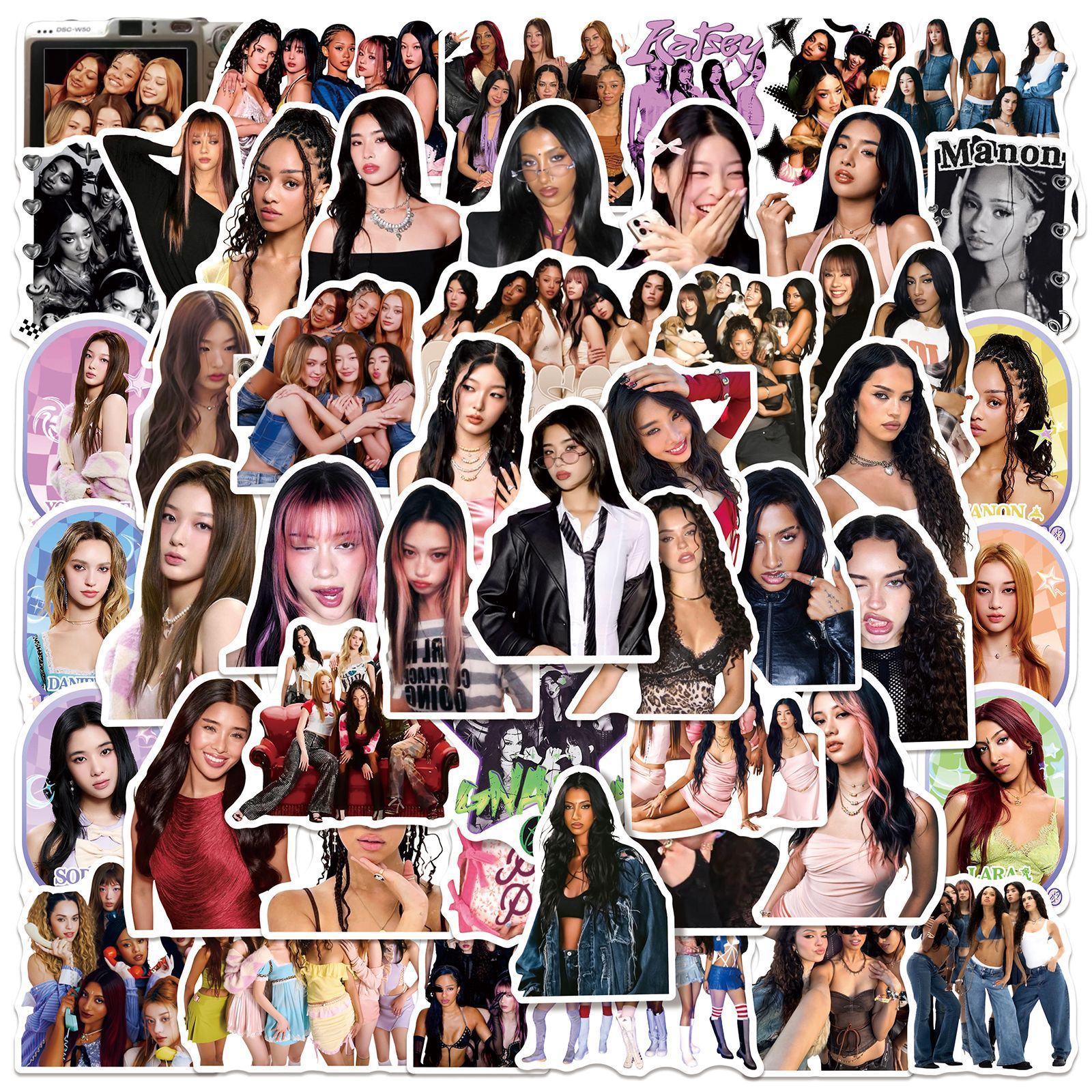 25pcs New Katseye Kpop Girl Group Graffiti Stickers Decoration Luggage Phone Guitar Scrapbooking Waterproof Sticker
