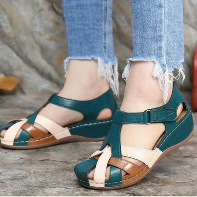 Women Sandles Classics Summer Shoes For Women Low Heels Summer Sandles Mix Color Elegant Women Heeled Shoes Women's Footwear