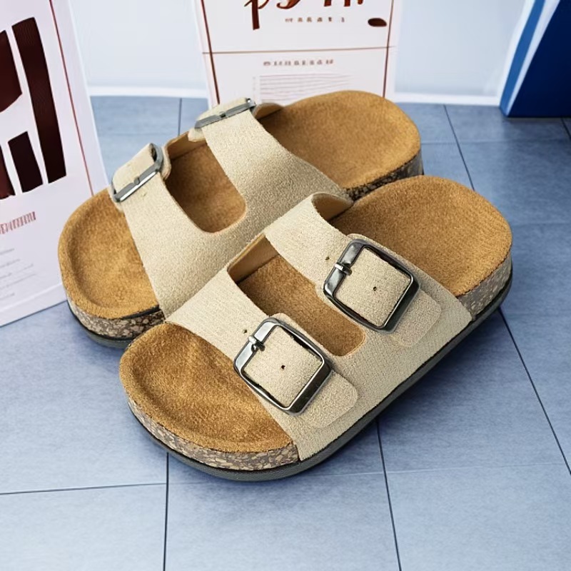 New Summer Kids Beach Cork Slippers for Girls Boys Children Outdoor Casual Non-slip Flat with Slide Shoe Boys Girls Sandals
