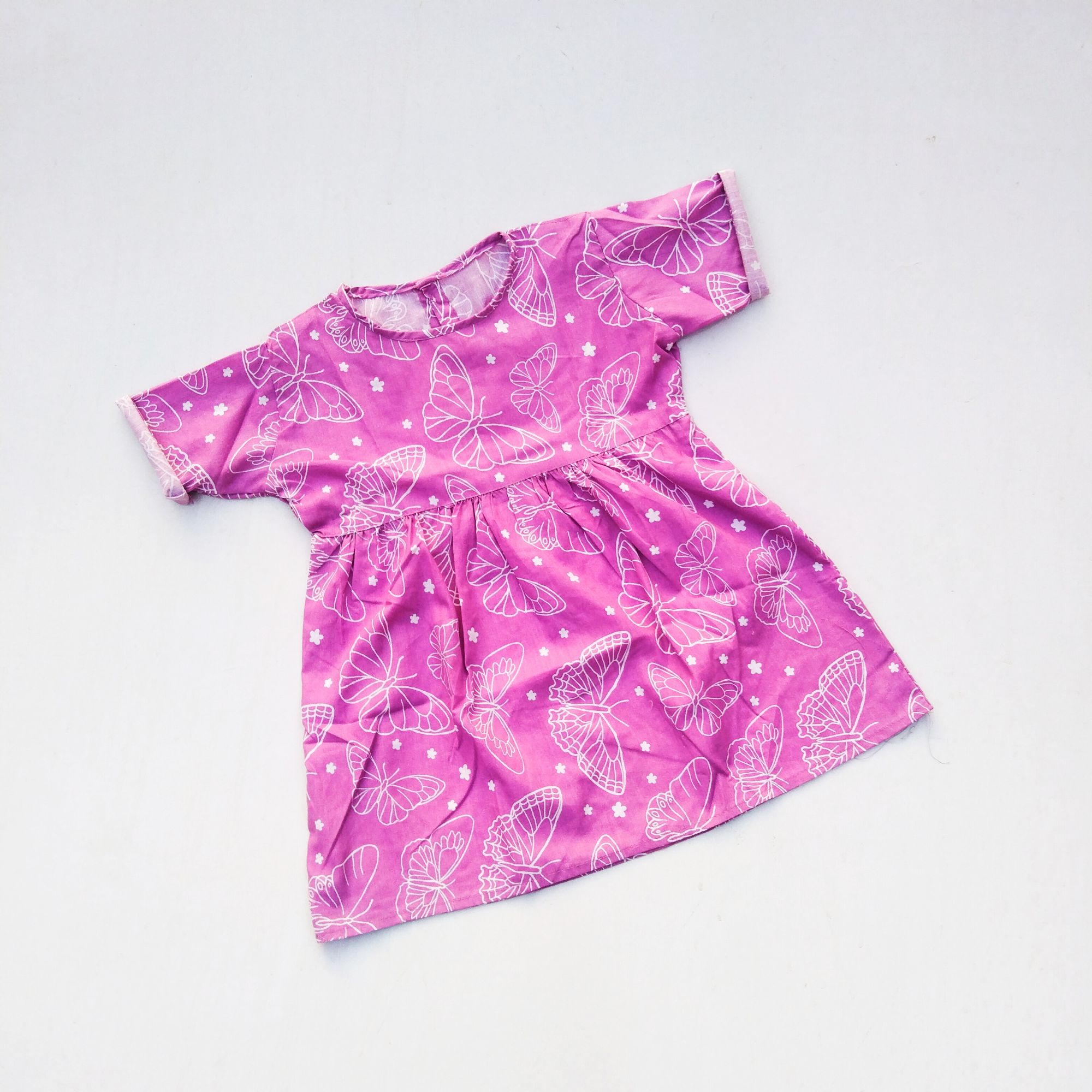 Pack Of 3 Multi-Color Printed Cotton Frock For Girls (Random Design)