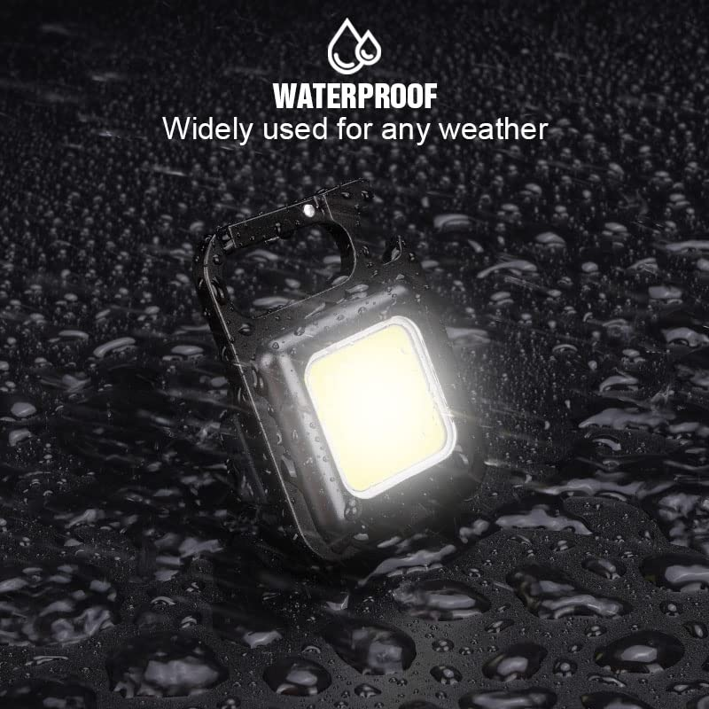 COB Small Flashlight, Keychain Work Light, USB Rechargeable, Mini LED Handheld t, 3 Light Modes Portable Pocket Light for Gift, Camping Emergency Fishing, Aluminum. (No Color Choice)