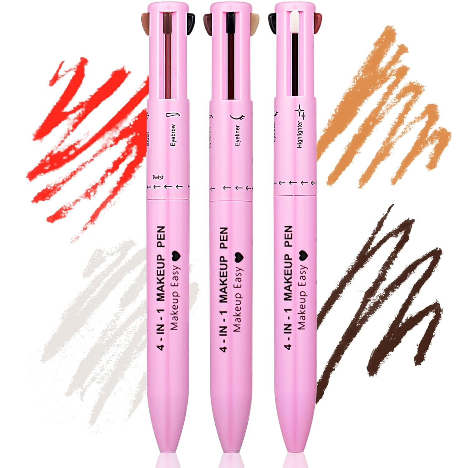 4 In 1 Makeup Pen_ Eyebrow Pencil_ Lip Liner Highlighter Makeup Pen_ Waterproof All In One Makeup Pencil_ 4 In 1 Makeup Pen in touch up and pencils lipsticks