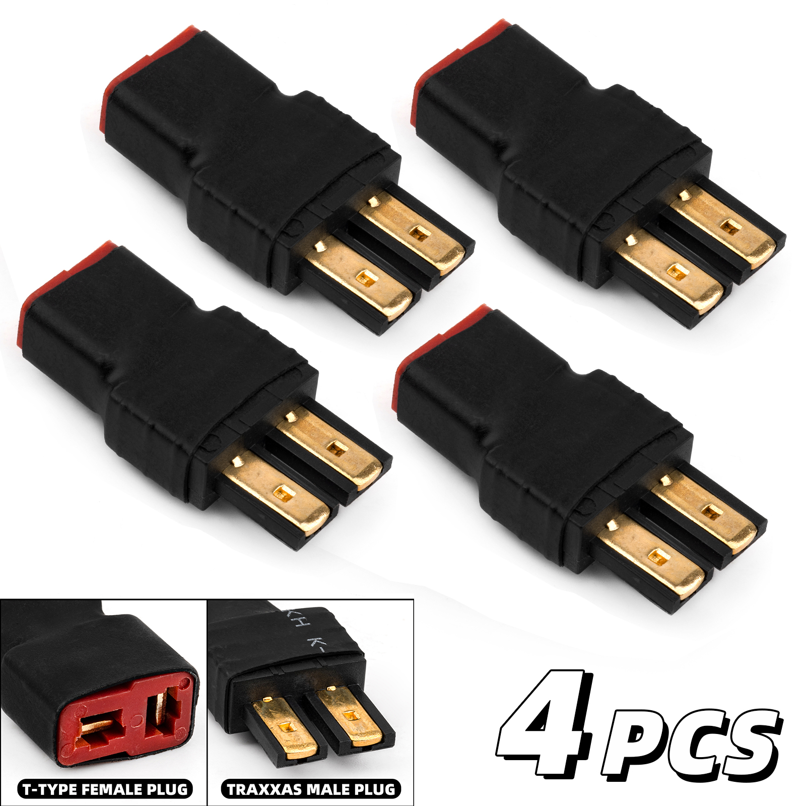 RCXAZ Battery Adapter Plug XT60 TAMIYA TRAXXAS T-TYPE Adapter DIY For RC Car Ship Helicopter Quadcopter LiPo Battery Connector