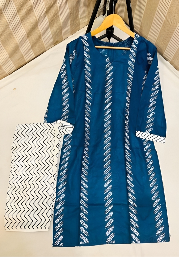 Stylish Collection stitched line print 2pc Dress For Women and Young Girls Trendy Outfit