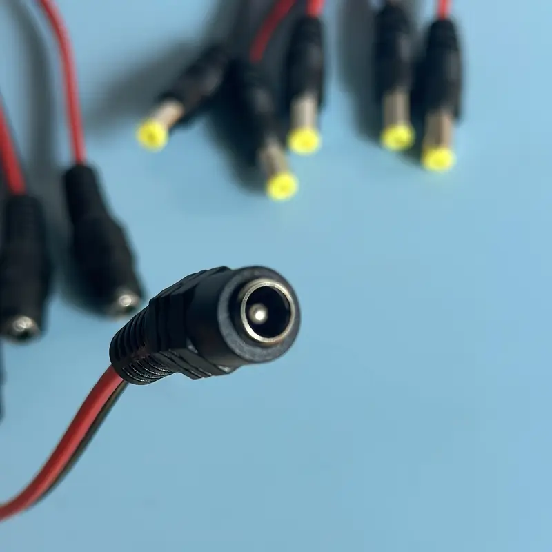 5 Pairs DC Power Plug and Socket Cable (5 Pcs Plug 5 Pcs Socket) 2.1mm X 5.5mm Jack Cable Wire Line Adapter Male Female DC Pigtail Connectors For CCTV Security Camera , Router and DIY project